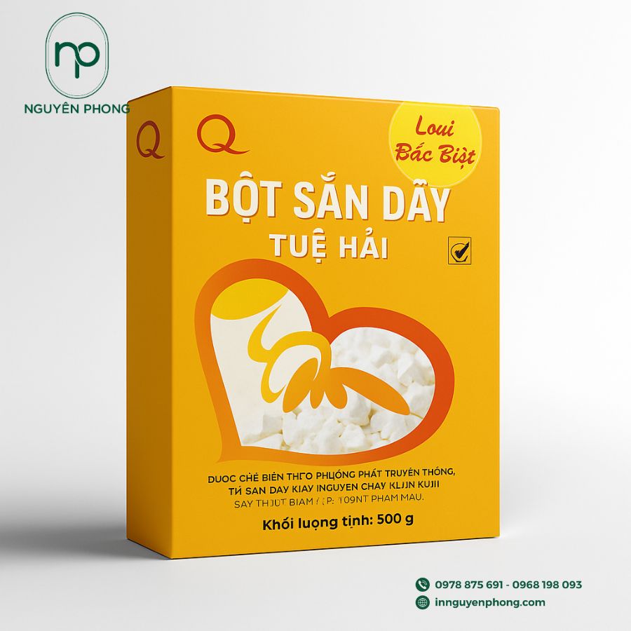 In Hộp Giấy Đựng Bột Sắn Dây